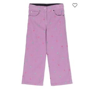 Kids Purple Pants with Heart Pattern